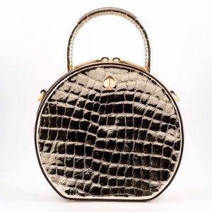 BNWT Kate Spade Andi metallic croc embossed leather bag